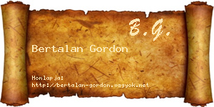 Bertalan Gordon névjegykártya